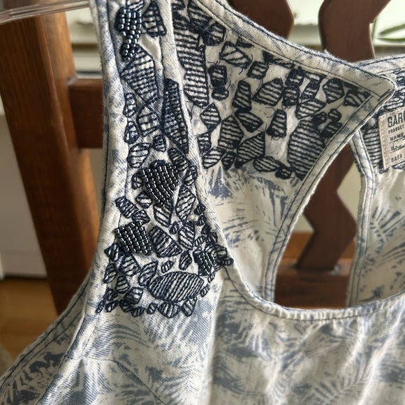 Blue Embellished Cut Out Tank Top Small - Picture 15 of 15